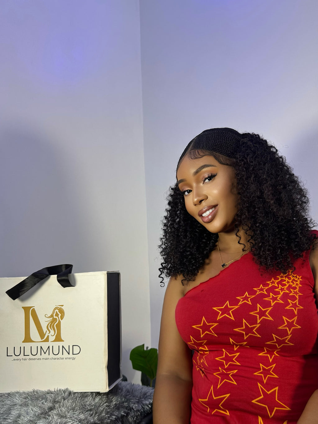 Glueless Full Lace Cornrows Curly Wig