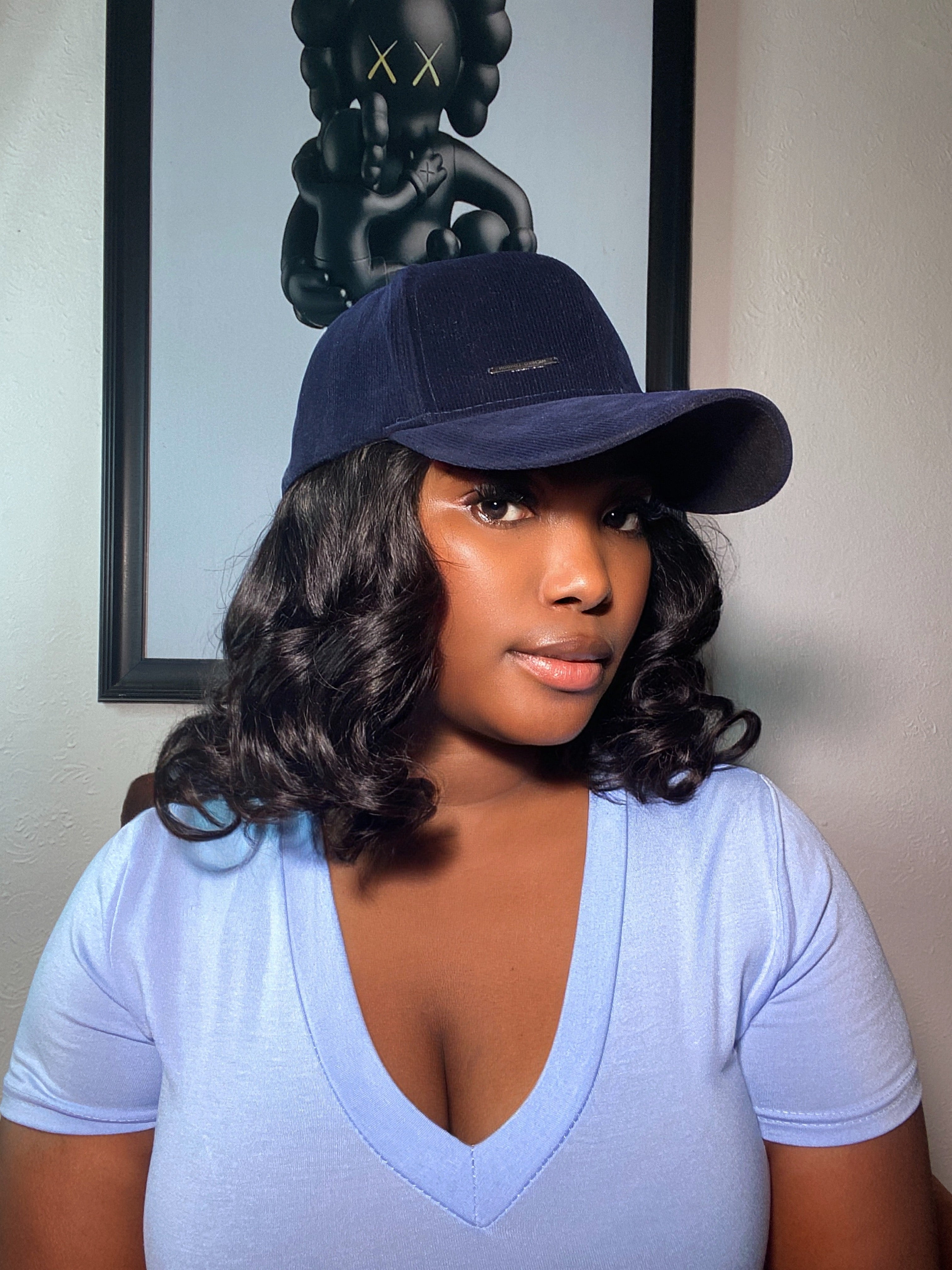 Curly Baseball Cap Wig
