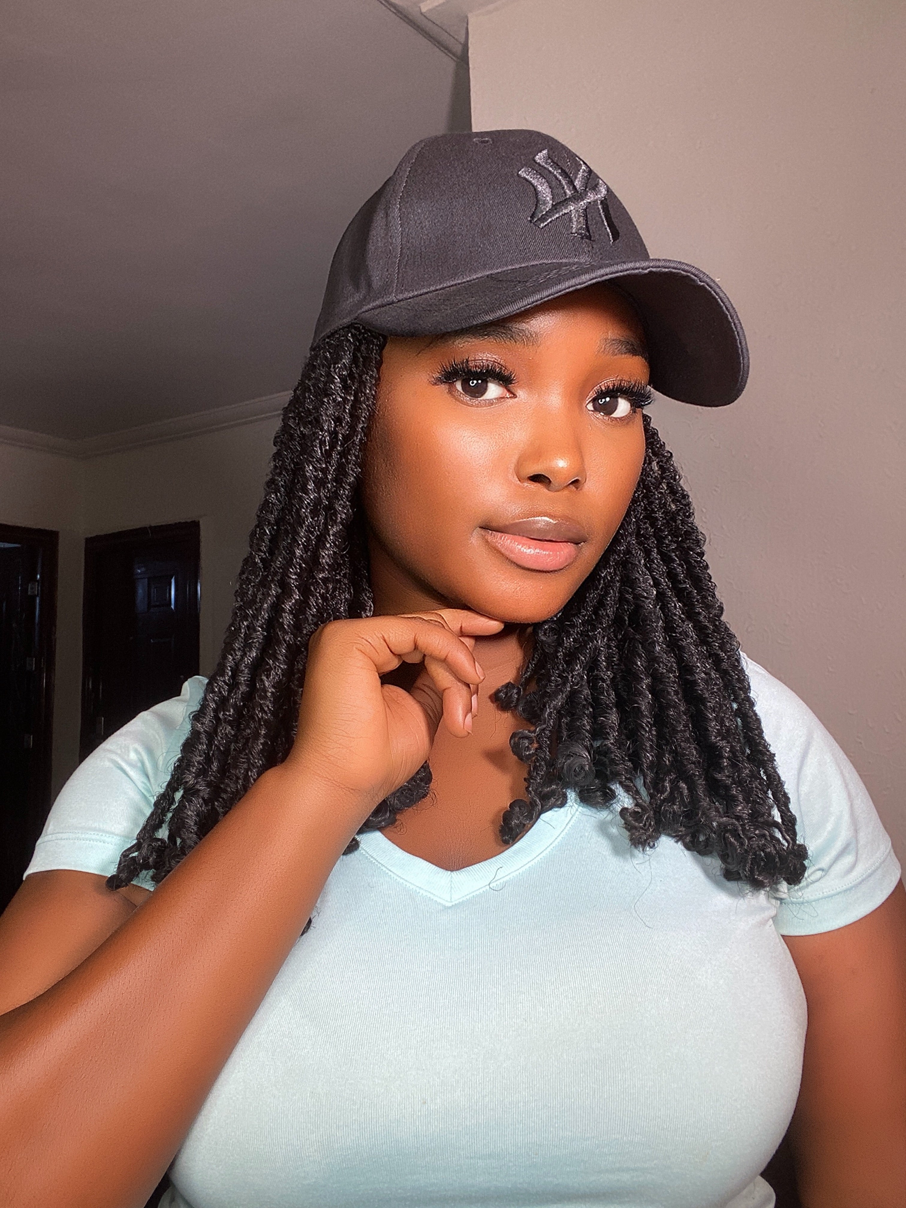 Passion Twist Wig Cap – Black Passion Twist Baseball Cap Wig | Lightweight Protective Style