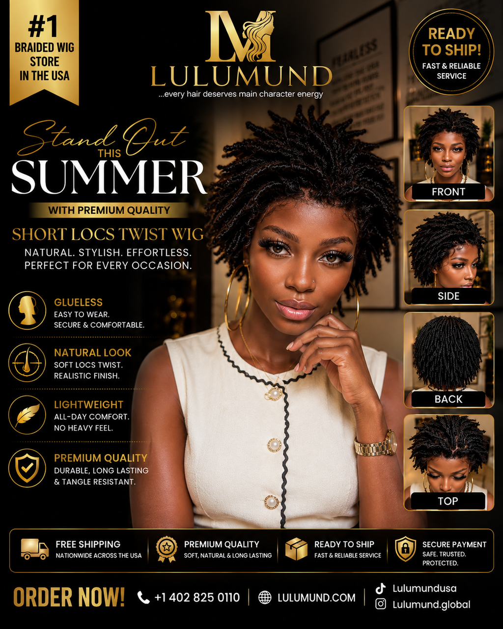 Human Hair Dreadlocks Wig