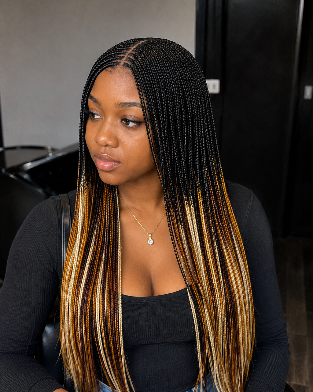 Mix Colored Glueless Braided Wig