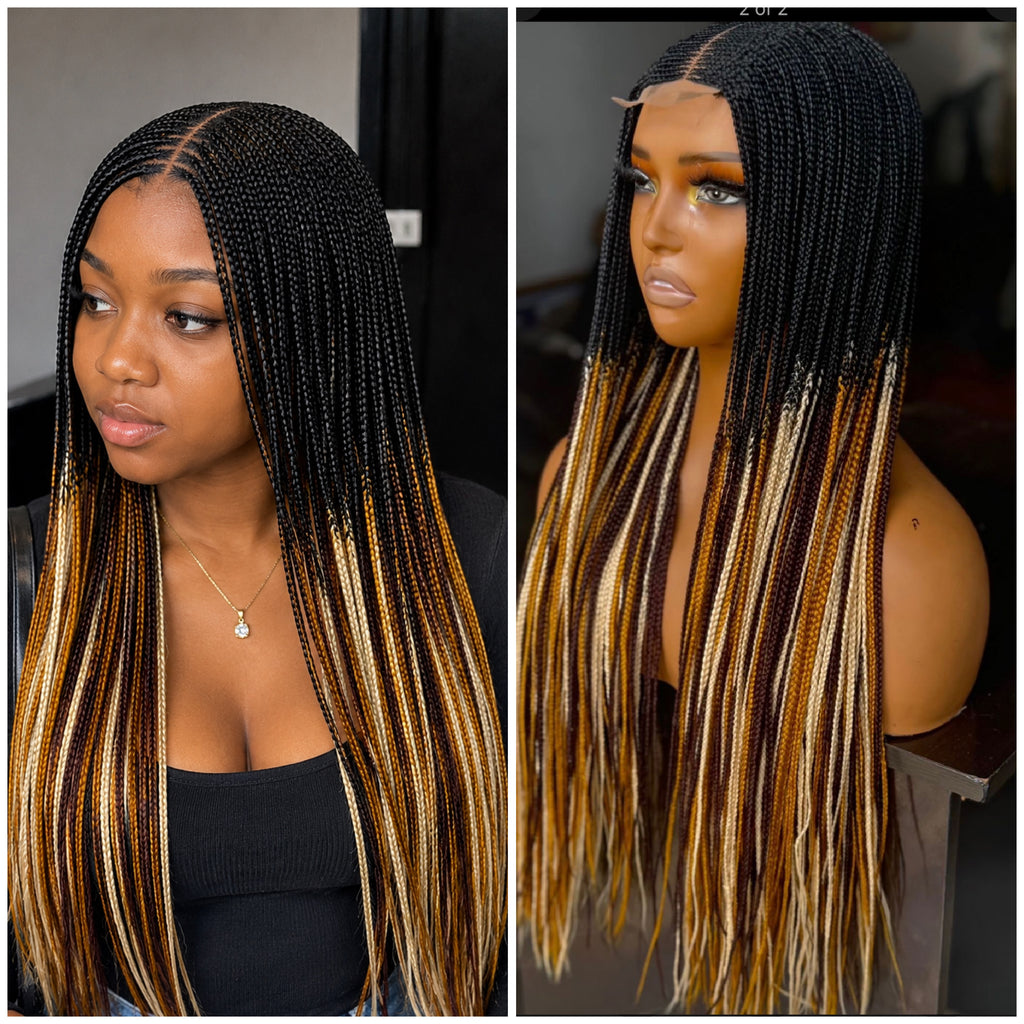 Mix Colored Glueless Braided Wig