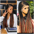 Dark Roots Multi-Colored Knotless Wig
