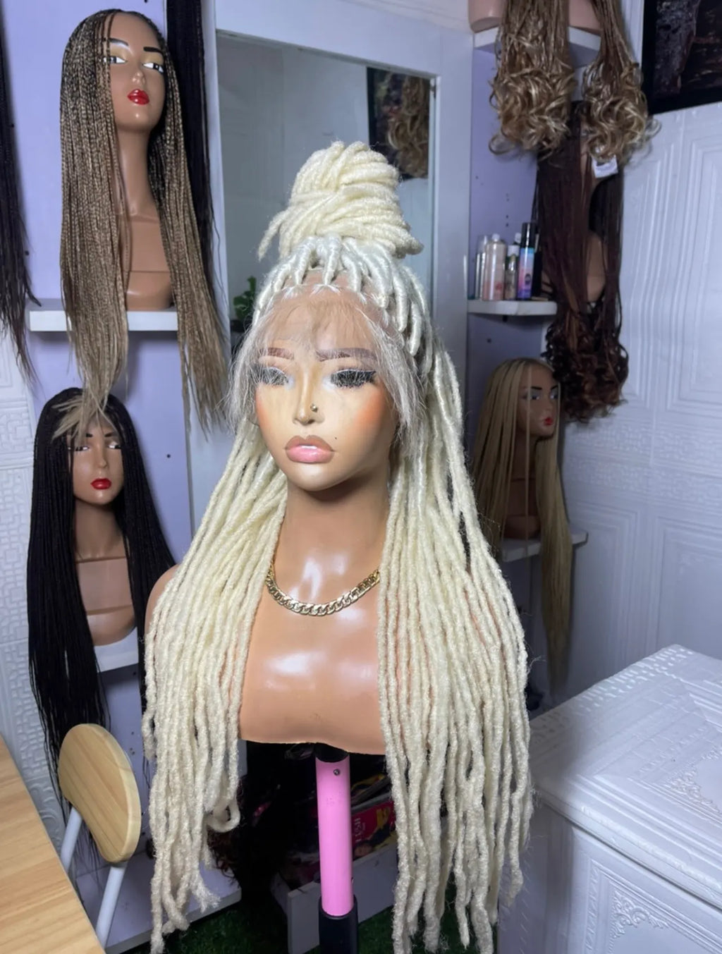 Exotic Blonde Locs – Full Lace Human Hair Unit