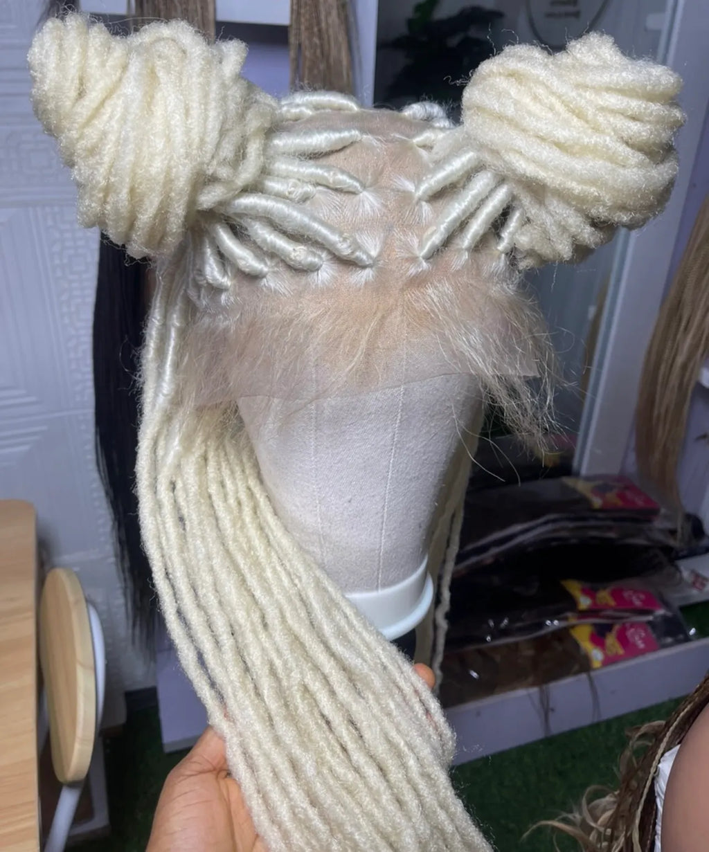 Exotic Blonde Locs – Full Lace Human Hair Unit