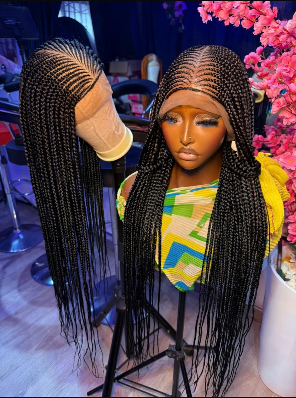 Diamond Braided Unit – Full Lace Human Hair Blend Wig