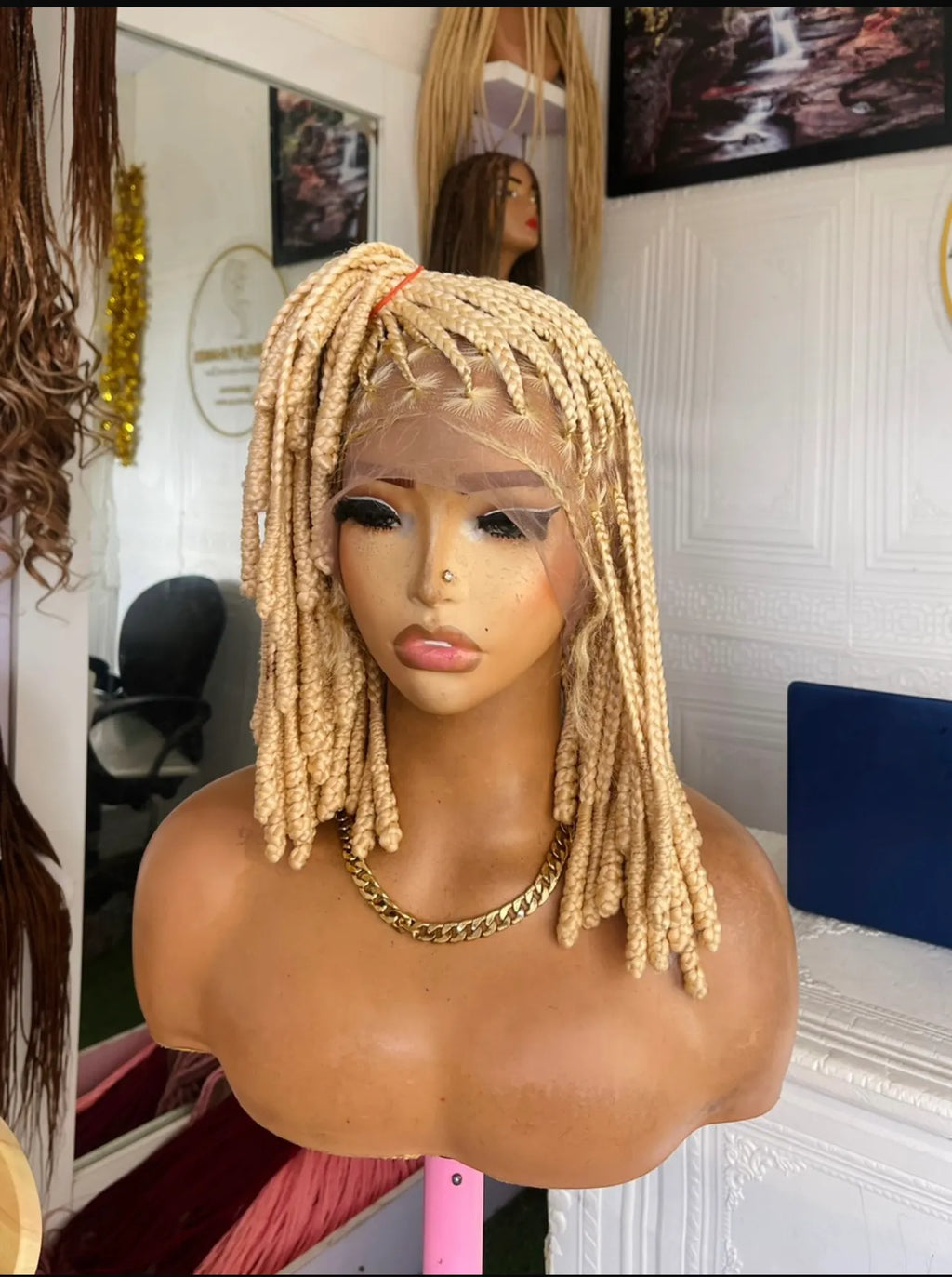 Glueless Braided Full Lace Bob Wig