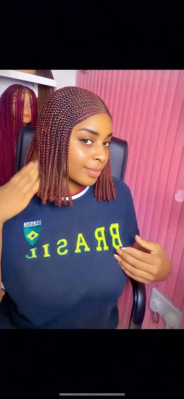 Glueless Braided Full Lace Bob Wig