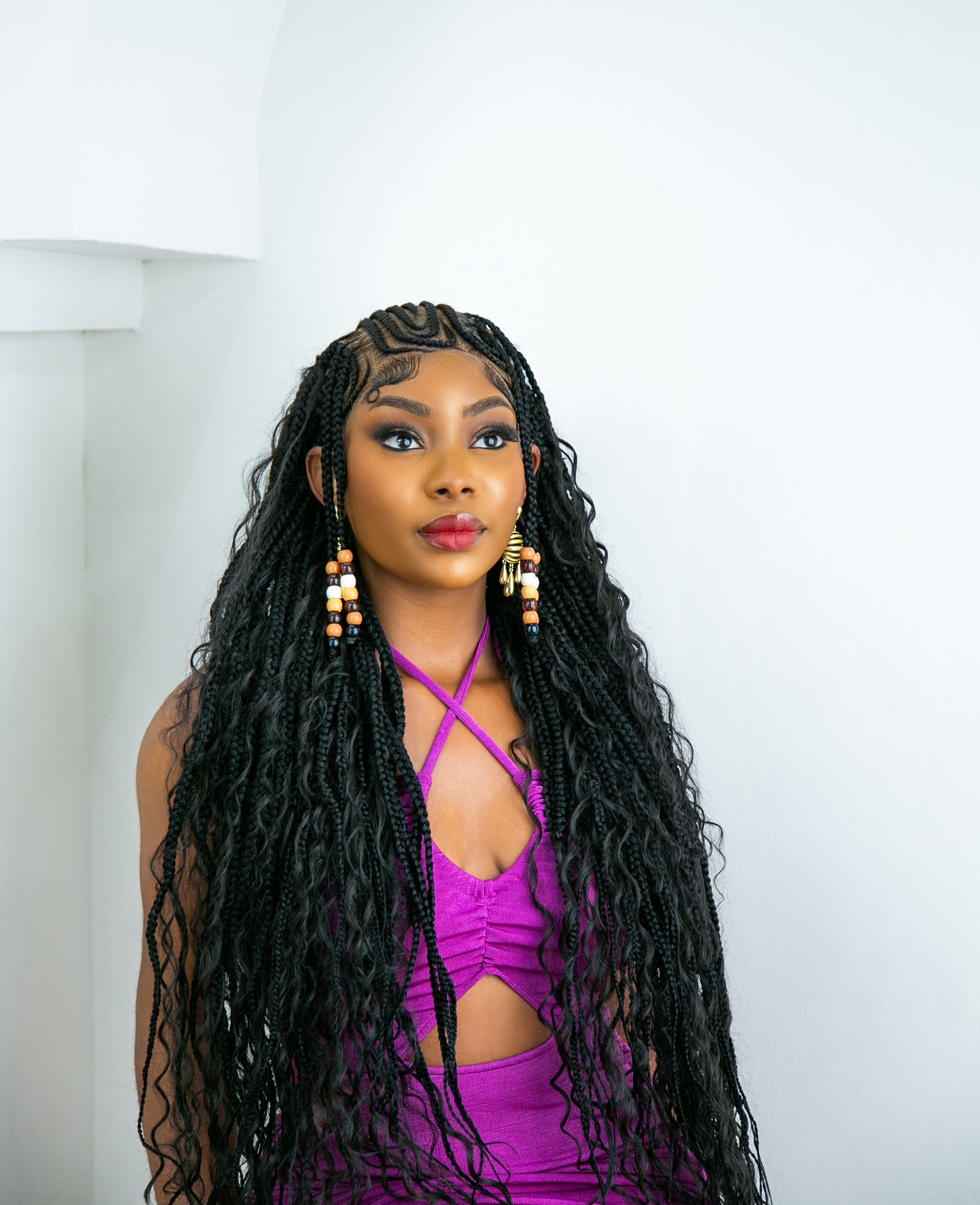 Boho Braids Wig with Beads