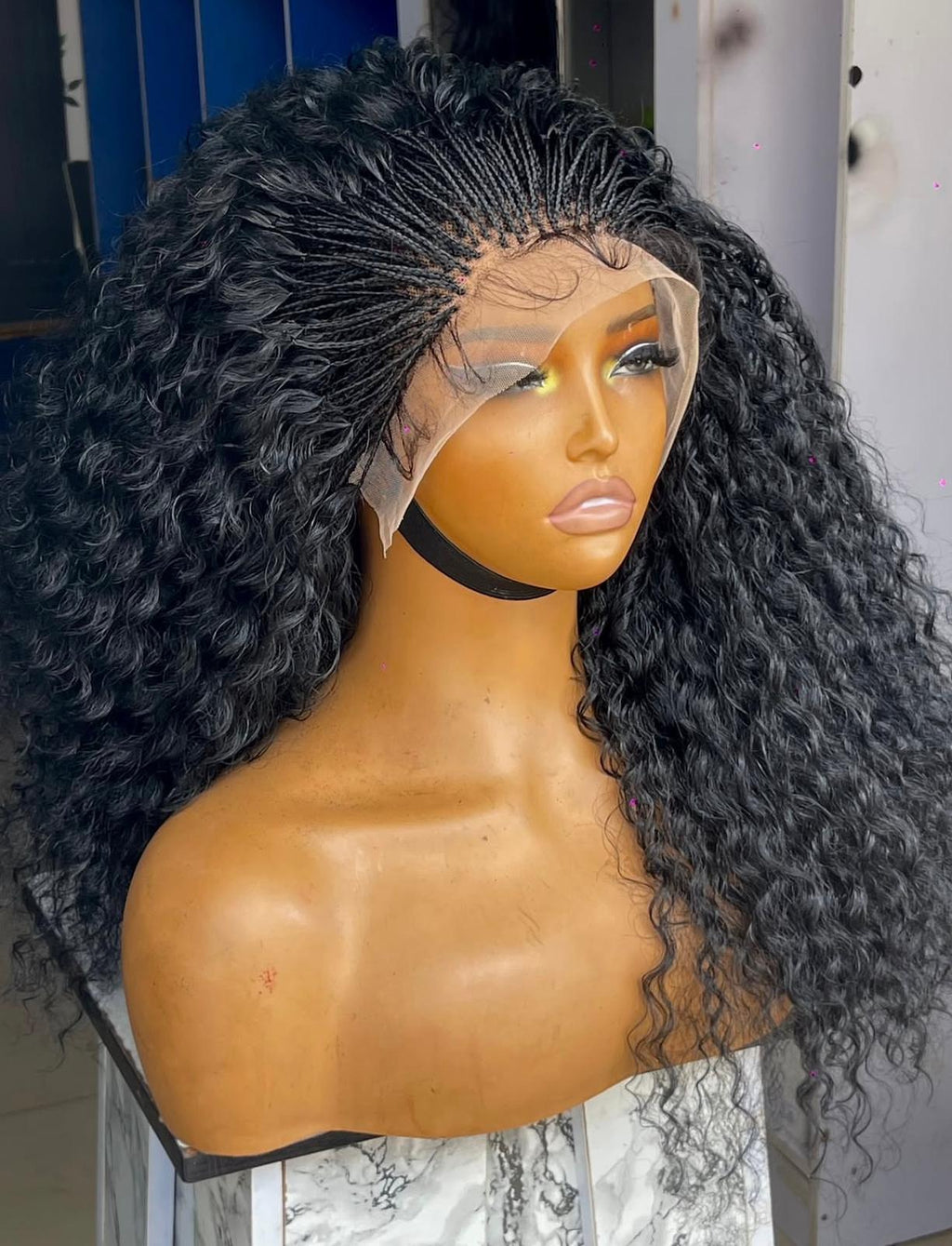 Curly Fibre Wig -Full Lace Unit