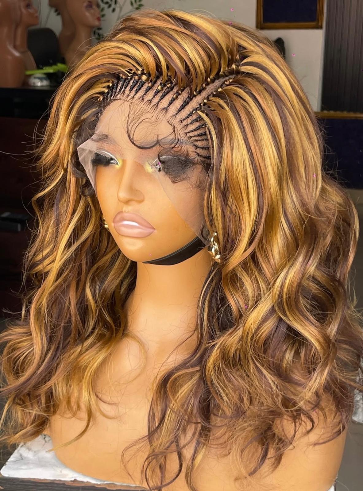 Fish Bone Full Lace Braided Wig