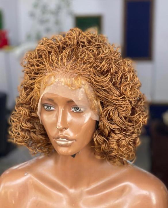 Honey Curl Halo Micro Braids Wig