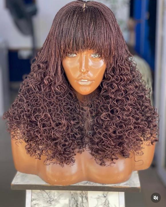 Nano Micro-Braids Full Fringe Wig