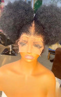 Afro Twin-Puff Lace Braids Wig