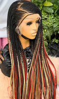 Dark Roots Multi-Colored Knotless Wig