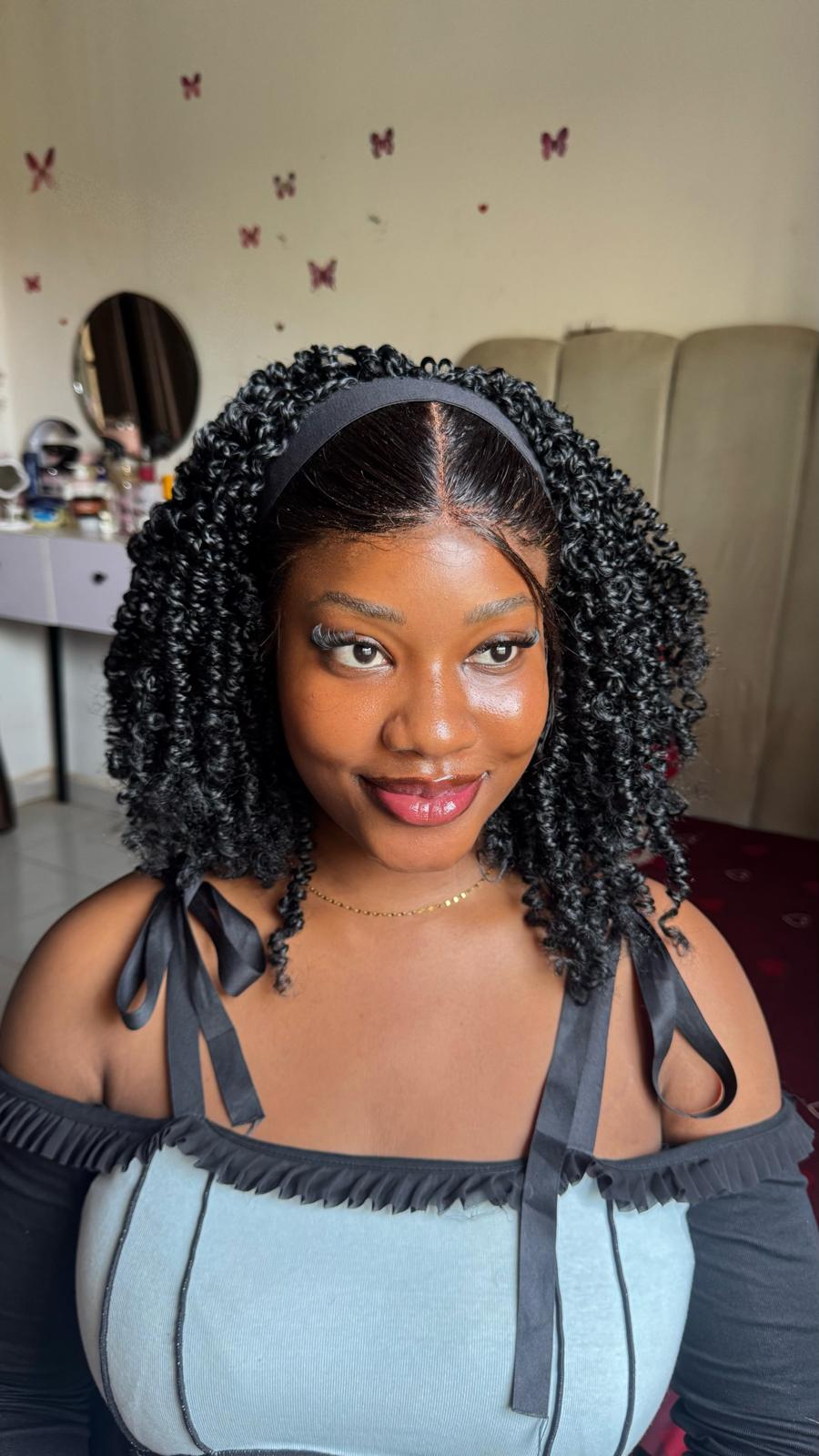 2-in-1 Headband & Glueless Gele Frontal Wig Set