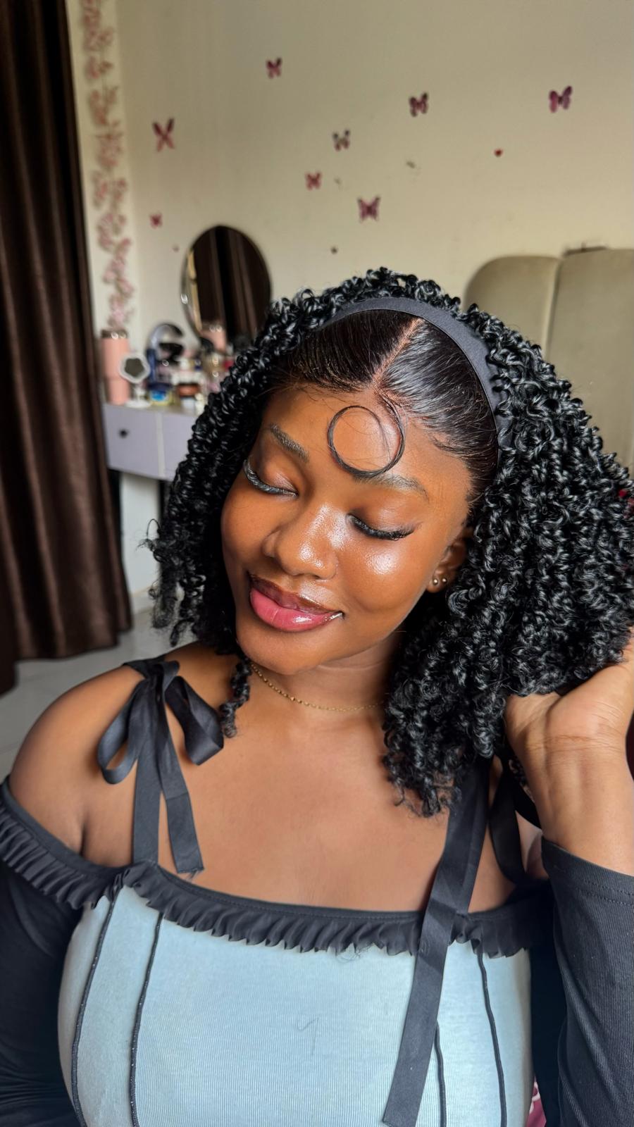 2-in-1 Headband & Glueless Gele Frontal Wig Set