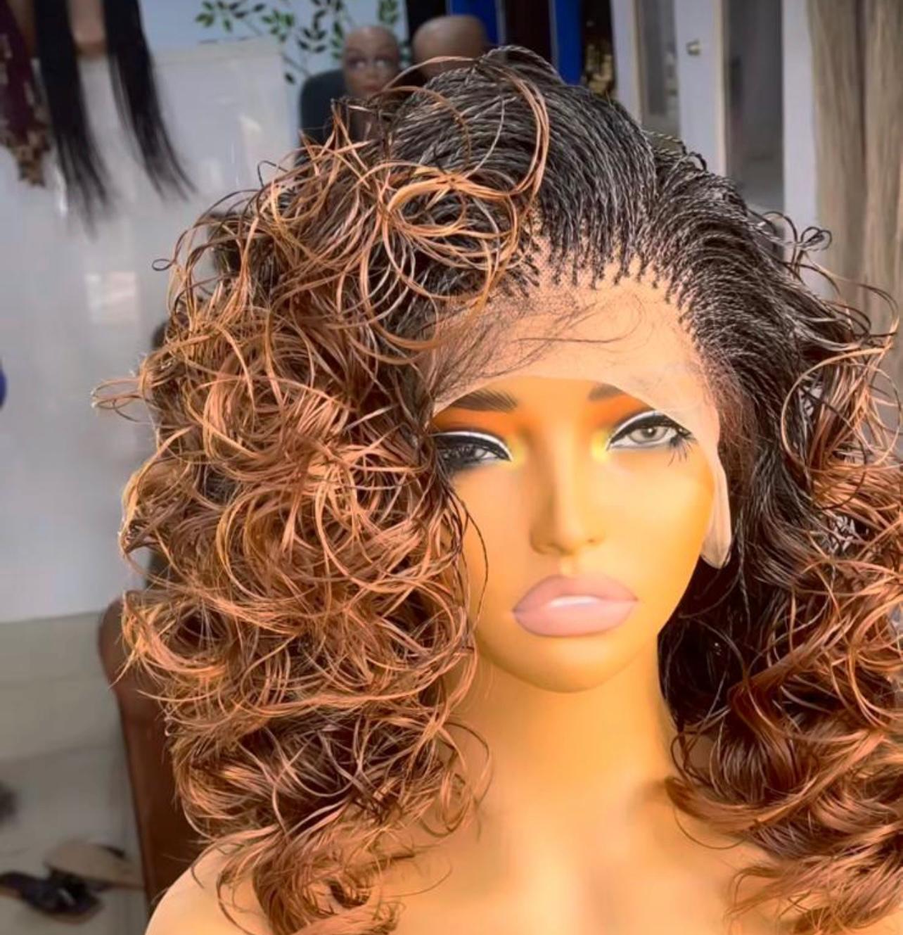 Glueless Nano Curl Braided Wig