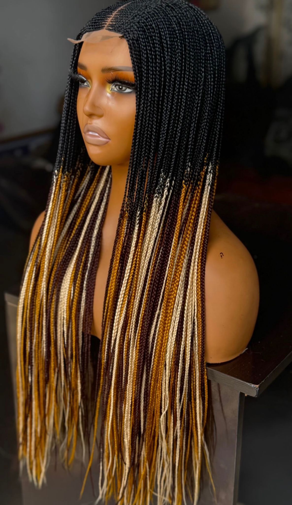Mix Colored Glueless Braided Wig