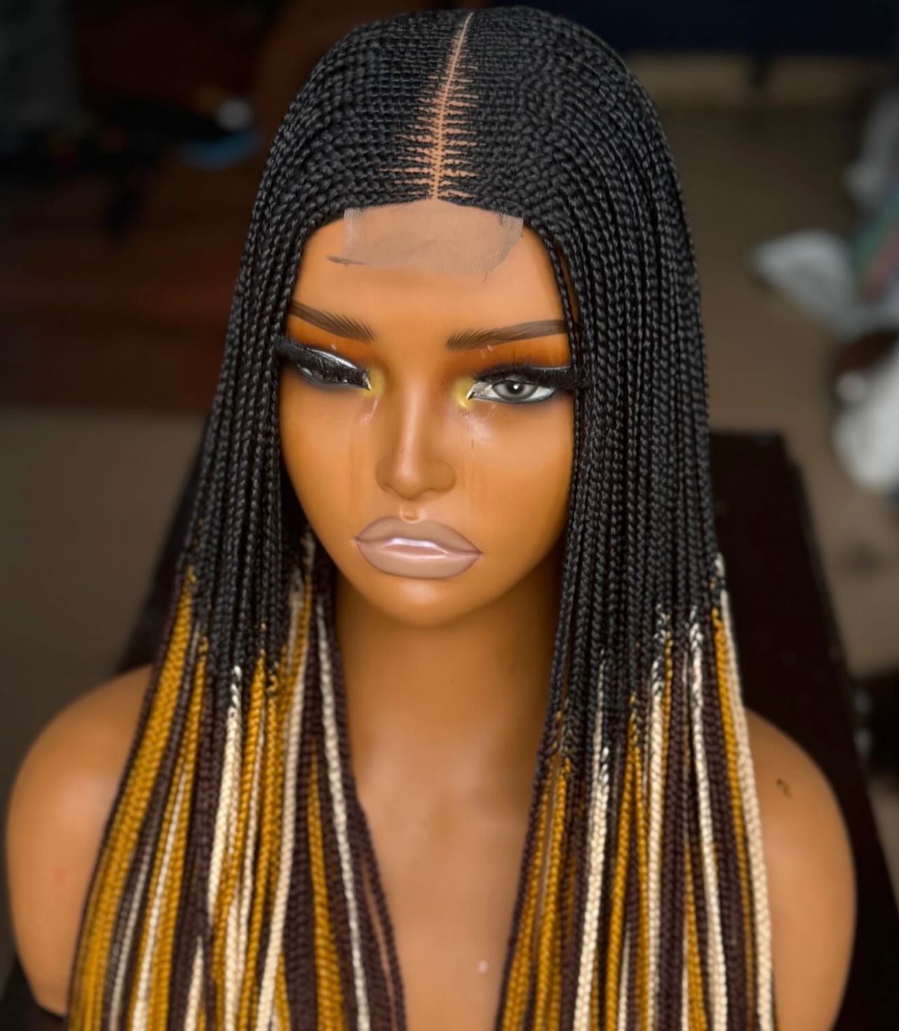 Mix Colored Glueless Braided Wig