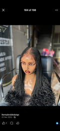 Centre Part Curly End Diamond Braided Wig