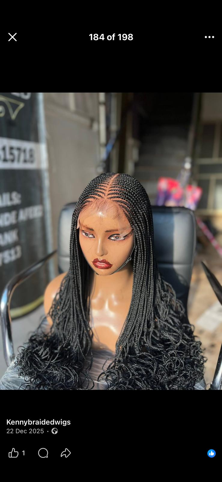 Centre Part Curly End Diamond Braided Wig