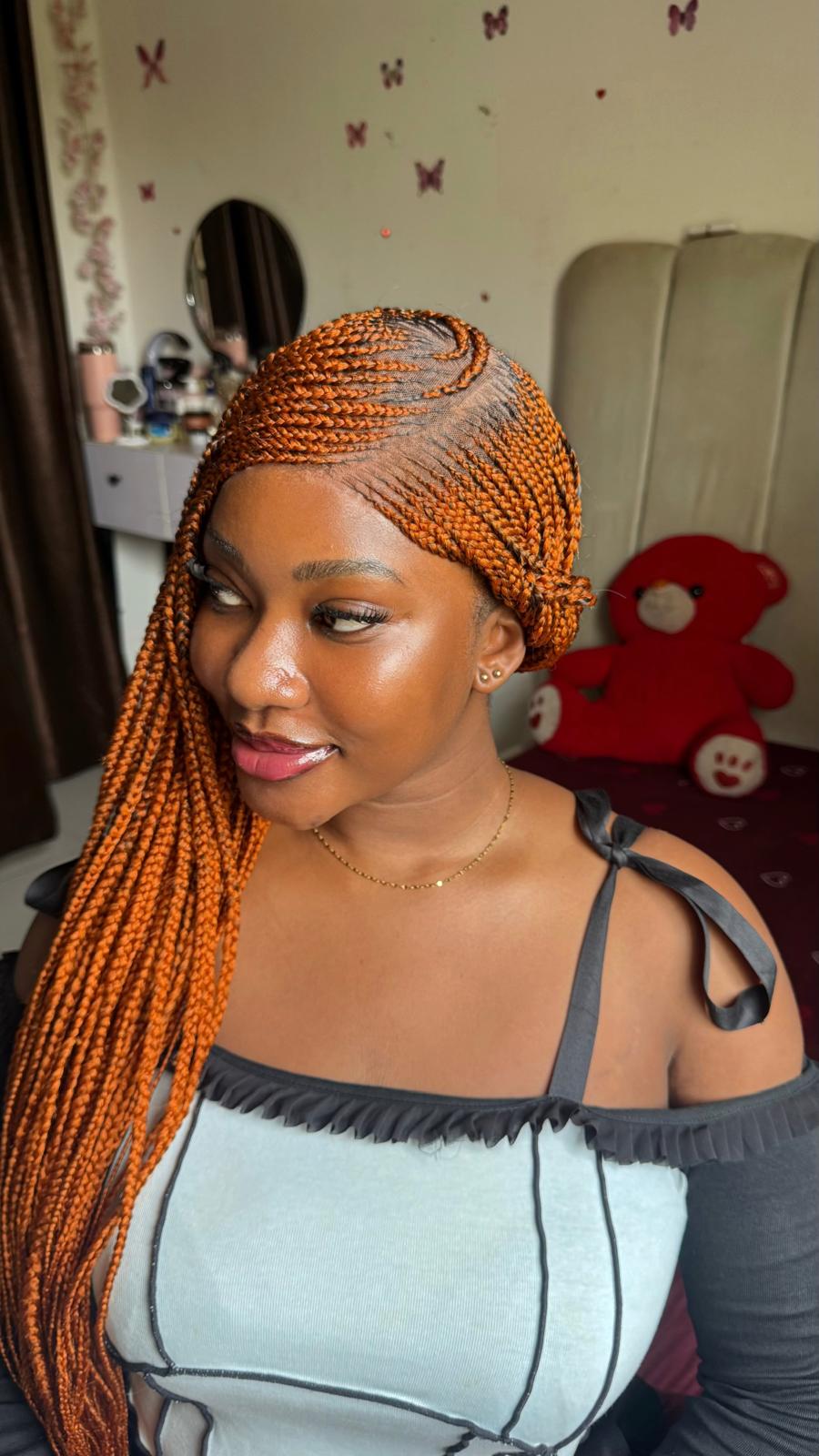 Stylish Ghana Braided Lace Wig (32 Inches)