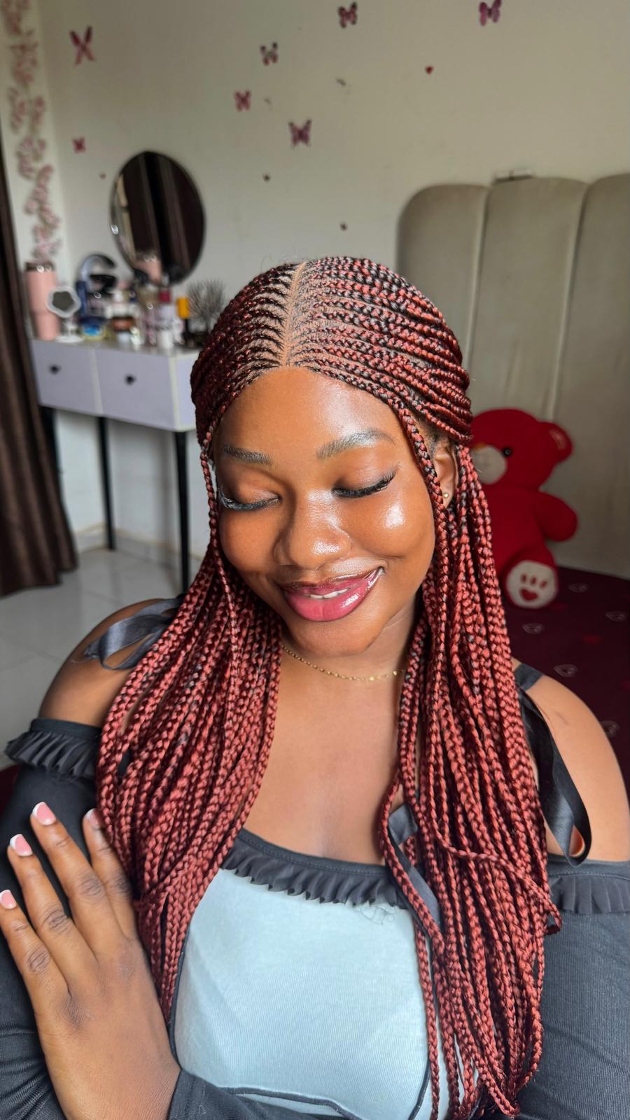 Diamond Braided Unit – Full Lace Human Hair Blend Wig