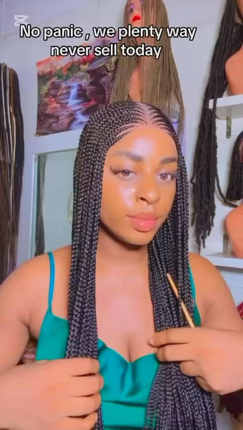 Diamond Braided Unit – Full Lace Human Hair Blend Wig