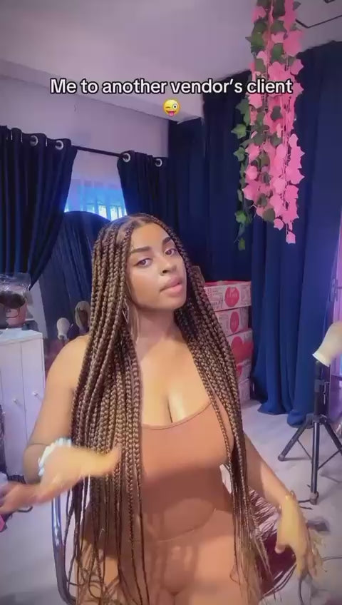 Box Braided Wig – Full Lace Hair Blend