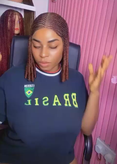 Glueless Braided Full Lace Bob Wig